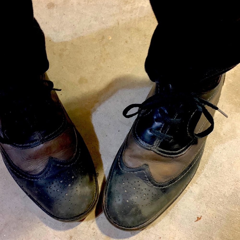 1850 Black and Grey wingtip Good Courtroom shoes. Mother Approved Cody Cleen